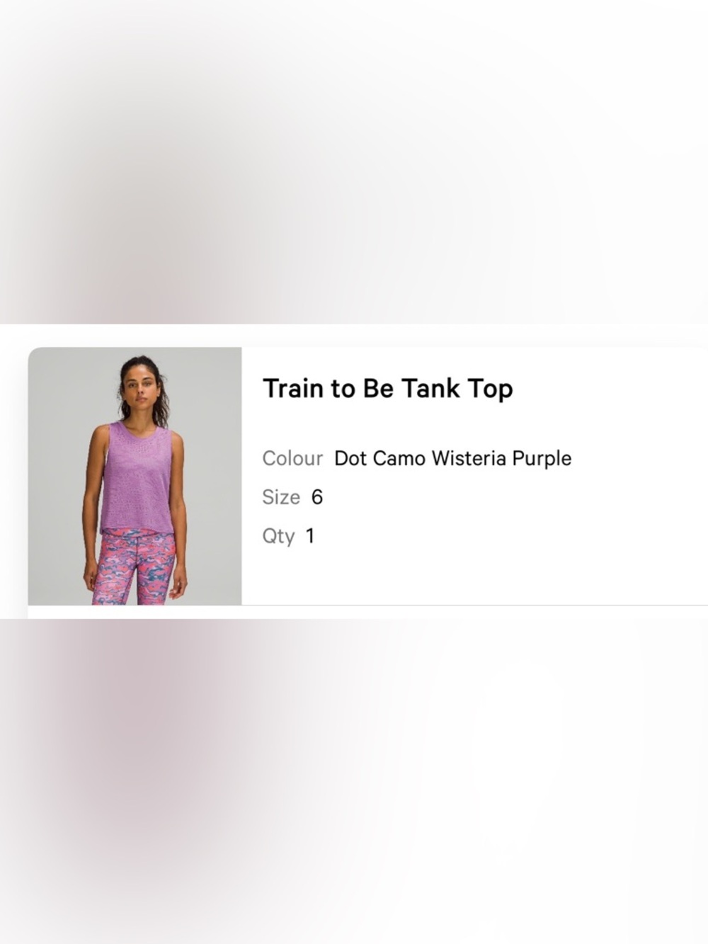 Lululemon Train to Be Tank Top - Dot Camo Wisteria